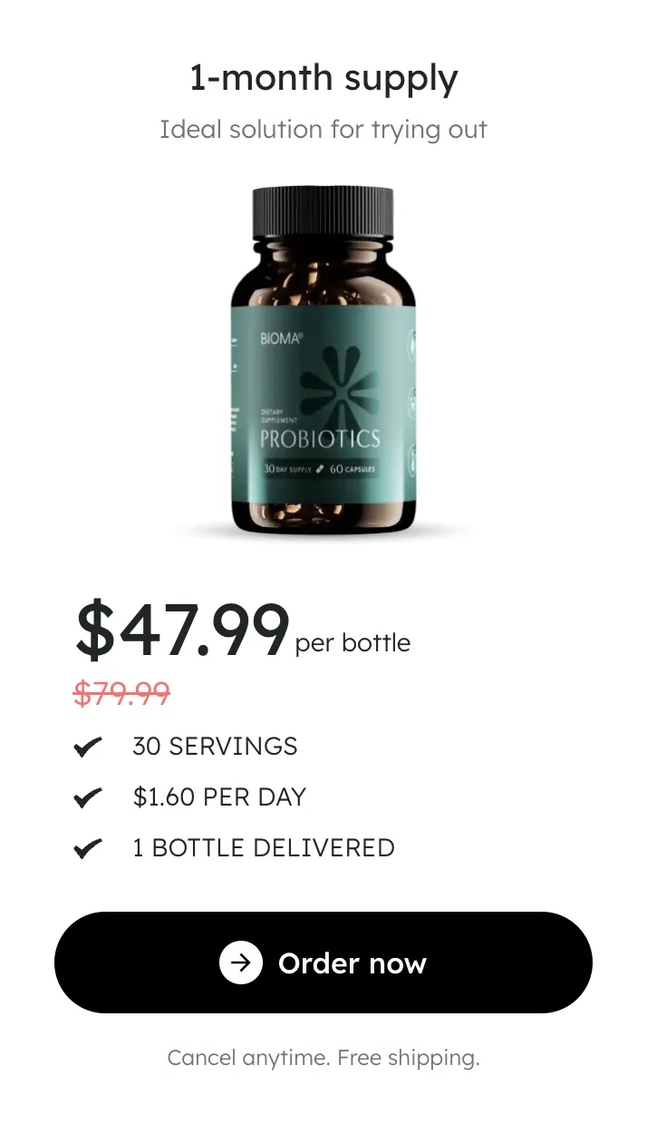 Bioma Probiotics 1 bottle